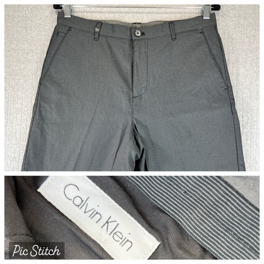 NEW Calvin Klein Golf Dress Shorts‎ Men's 30 Weekend Chino Striped Black